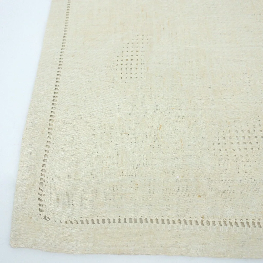 Vintage Linen Napkin Set 11 Beige European 1950s Table Decor